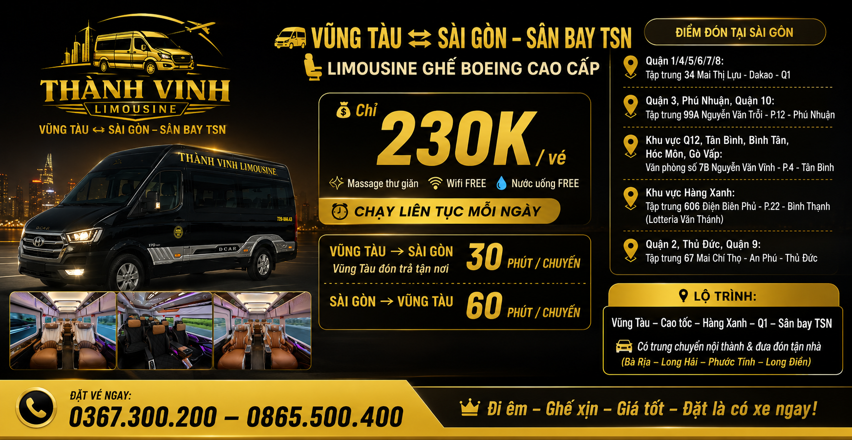 Nhà xe limousine Vũng Tàu - Sài Gòn